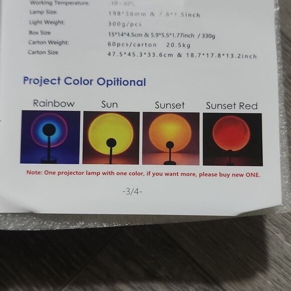 LED sunset projector lamp - Picture 3 of 3